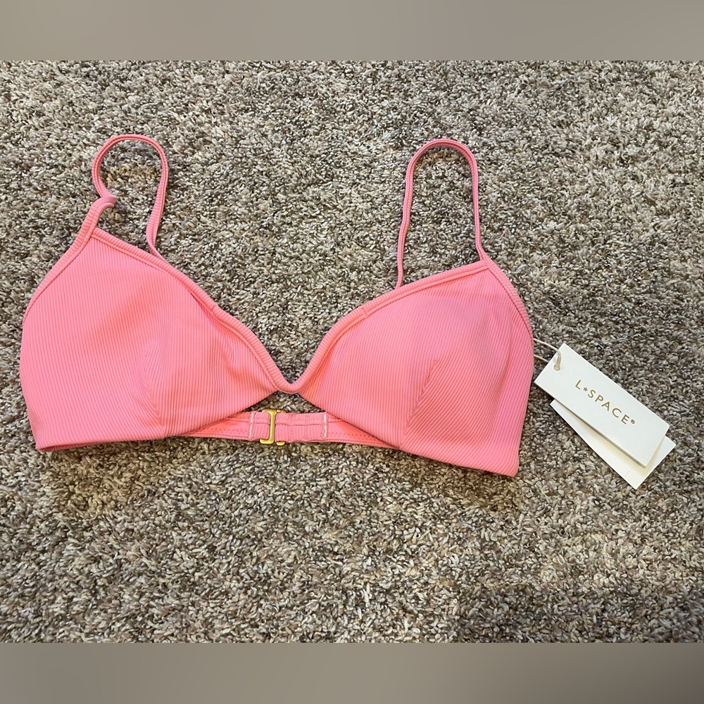 L*Space Helena Ribbed Bikini Top Size Medium - Picture 2 of 4